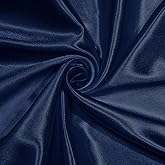 NSGZ Navy Blue Satin Fabric By The Yard 2 Yards 60" Wide, Silky Solid | 100% Polyester, Soft Smooth Silky Texture, Wrinkle And Fade Resistant, Ideal for Bridal Wedding Dress Crafts