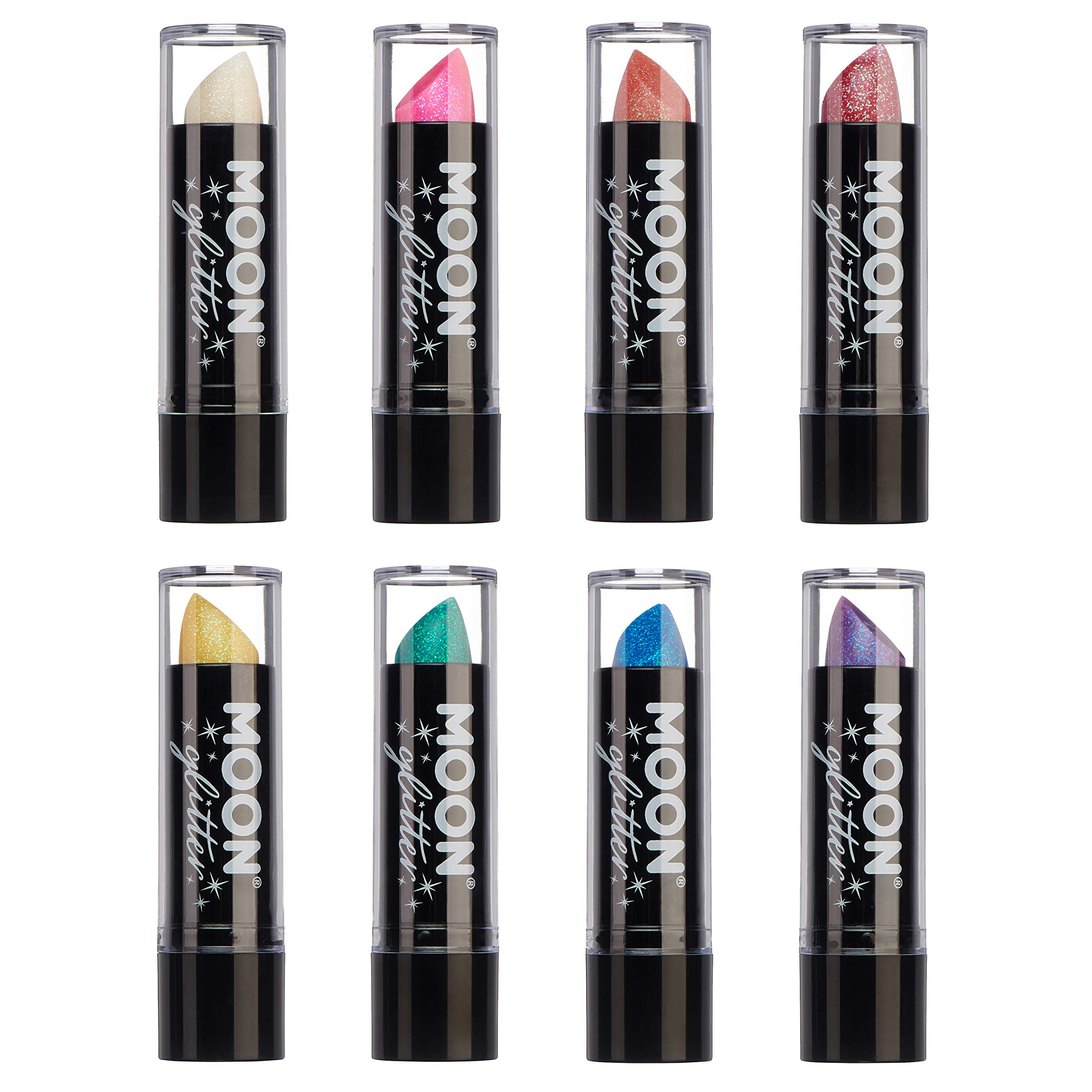 Iridescent Glitter Lipstick by Moon Glitter - 5g (Set of 8)
