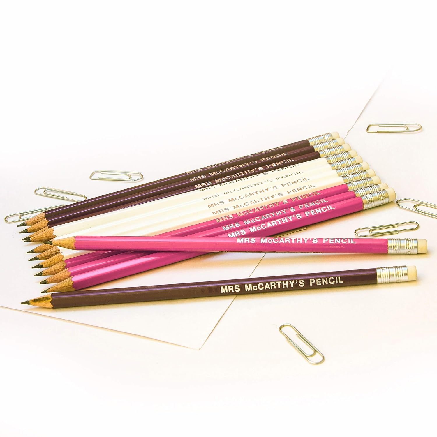 12 HB Hexagonal Graphite Pencils Personalised with Name Premium Quality German Made Pencils (Mix