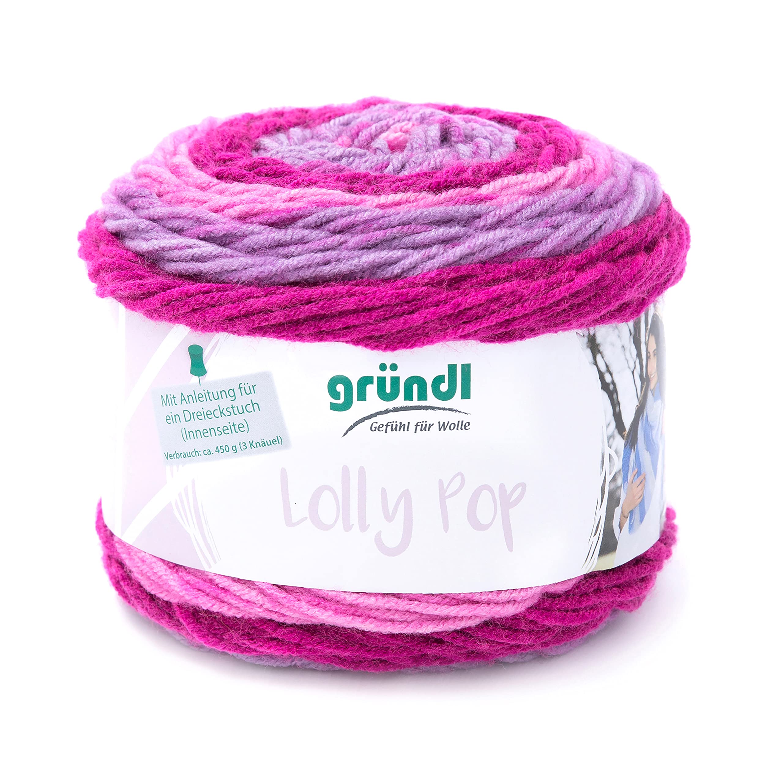 Gründl Yarn, Raspberry Swirl, Approx. 250 m