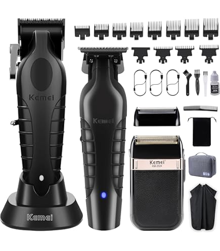 Kemei 電動バリカン ブラック 充電式 LCDディスプレイ 高速9000 Amazon.co.jp: KEMEI 電動バリカン メンズ 散髪用 電動コードレス USB