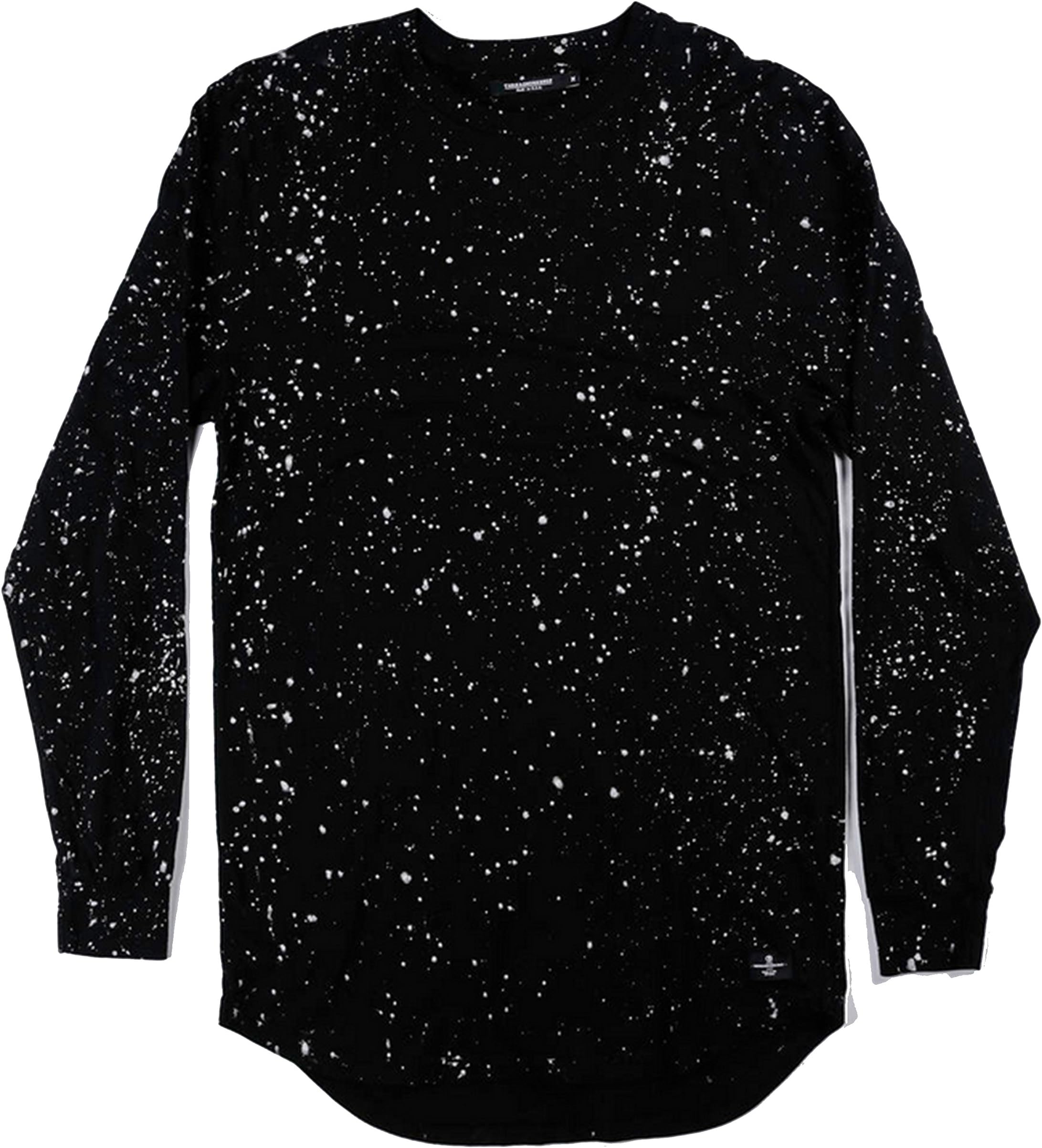 Thread Workshop Spray Black Long Sleeve Extended Tail Tee Shirt Small