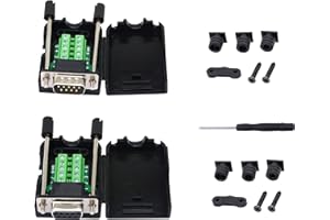 SinLoon DB9 Connector Adapter RS232 Serial Port D-SUB Adapter Plate Breakout Board Solder-Free (1-Pair Male+Female with Screw