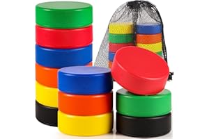Zealor 6/12/30PCS Sport Foam Hockey Pucks, 3 Inch Mini Soft Foam Hockey Pucks with Mesh Bag Colored for Adult Indoor Outdoor Use Sport Game Classic Training and Practicing