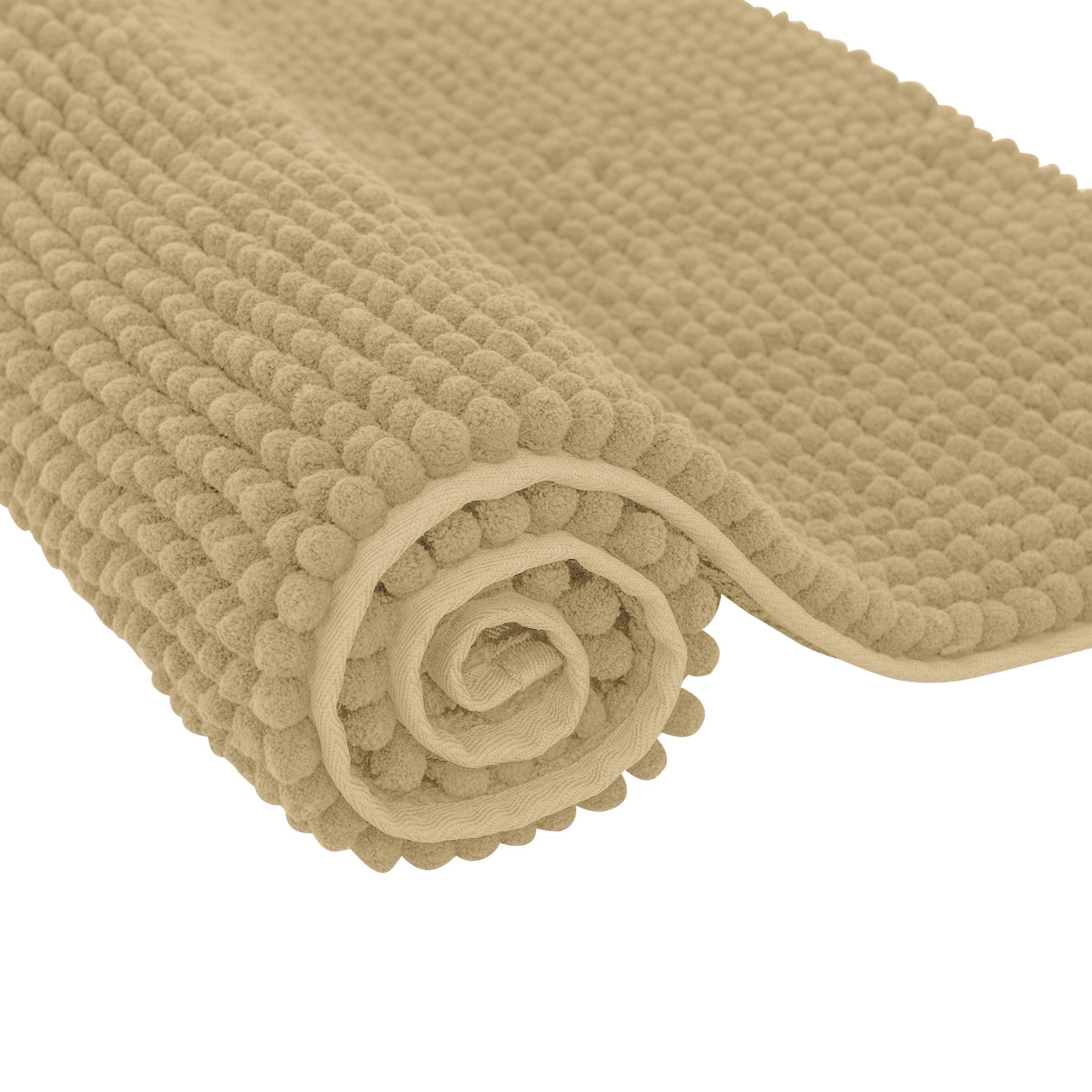 SU SUBRTEX Mat Soft Short Plush Bath Rugs for Bathroom,Chenille (Beige,40×60cm)
