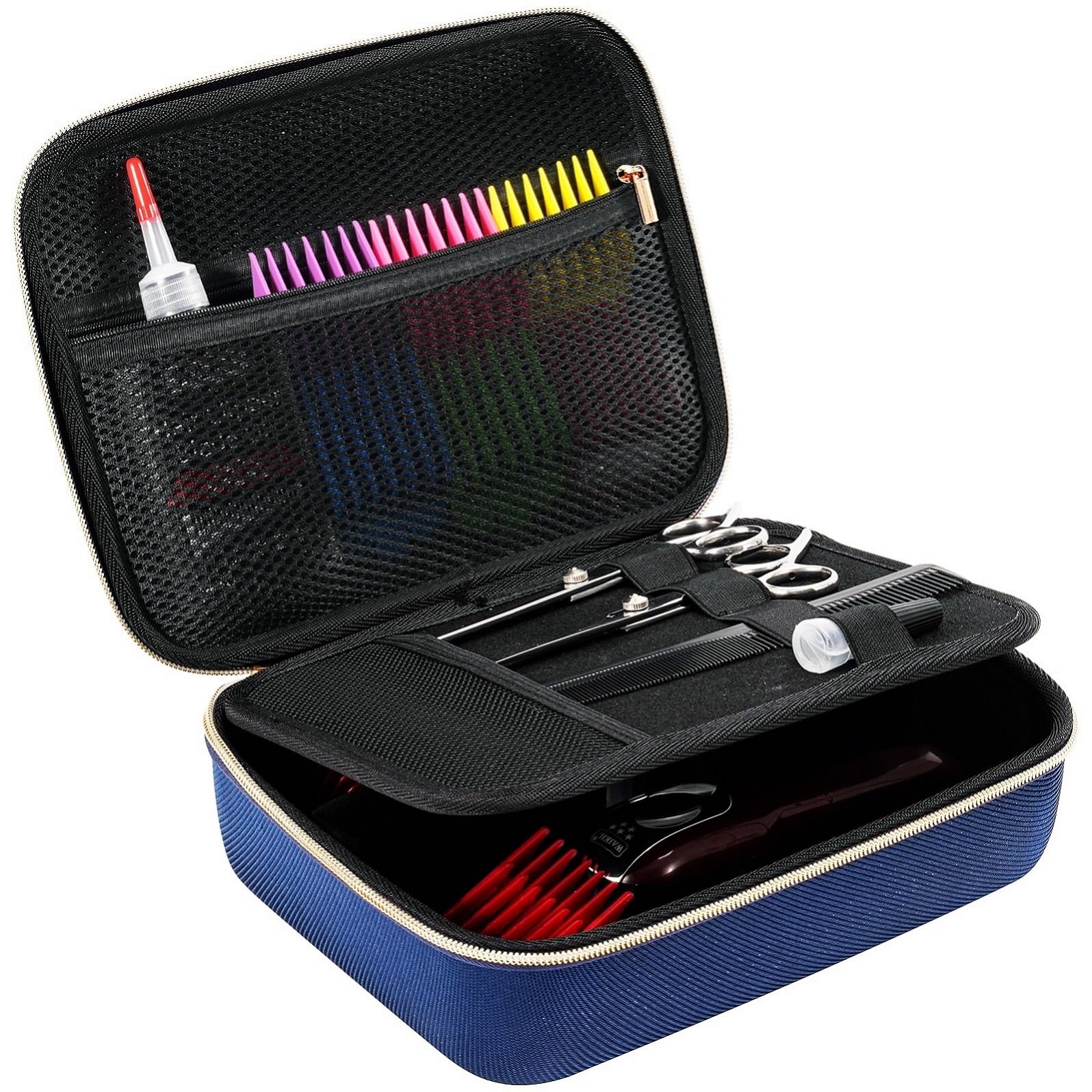 ProCase Hard Travel Case for Hair Clippers, Hair Cutting Barber Supplies Holder, Trimmer Organizer Storage Bag for Hatteker/Oneisal/Wahl 5Star/Andis Men Razor Guard Grooming Kits -Navy