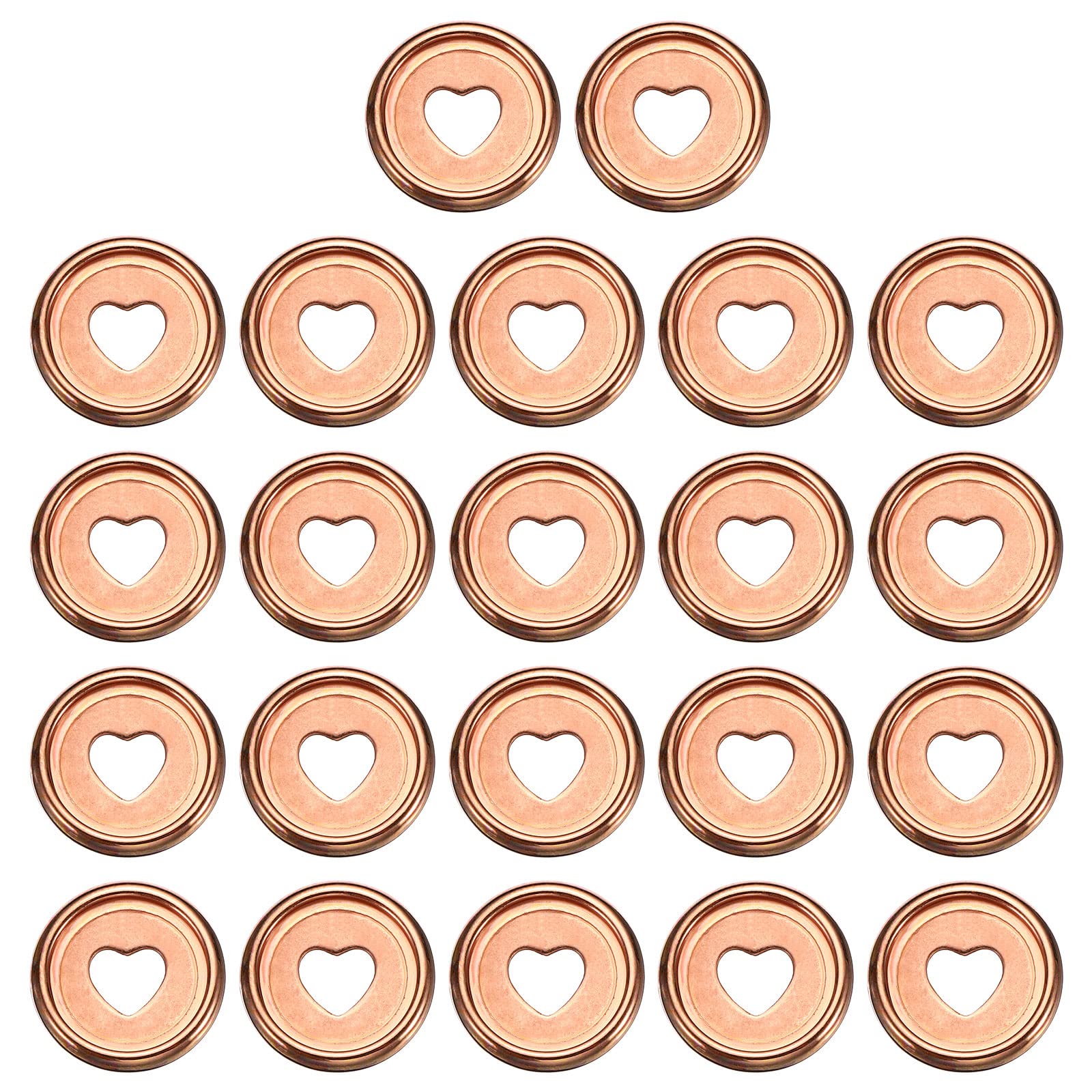 PATIKIL 24mm Plastic Book Binding Discs, 22 Pack Discbound Expansion Discs Plating Heart Binder Rings for DIY Notebook Planner, Rose Gold