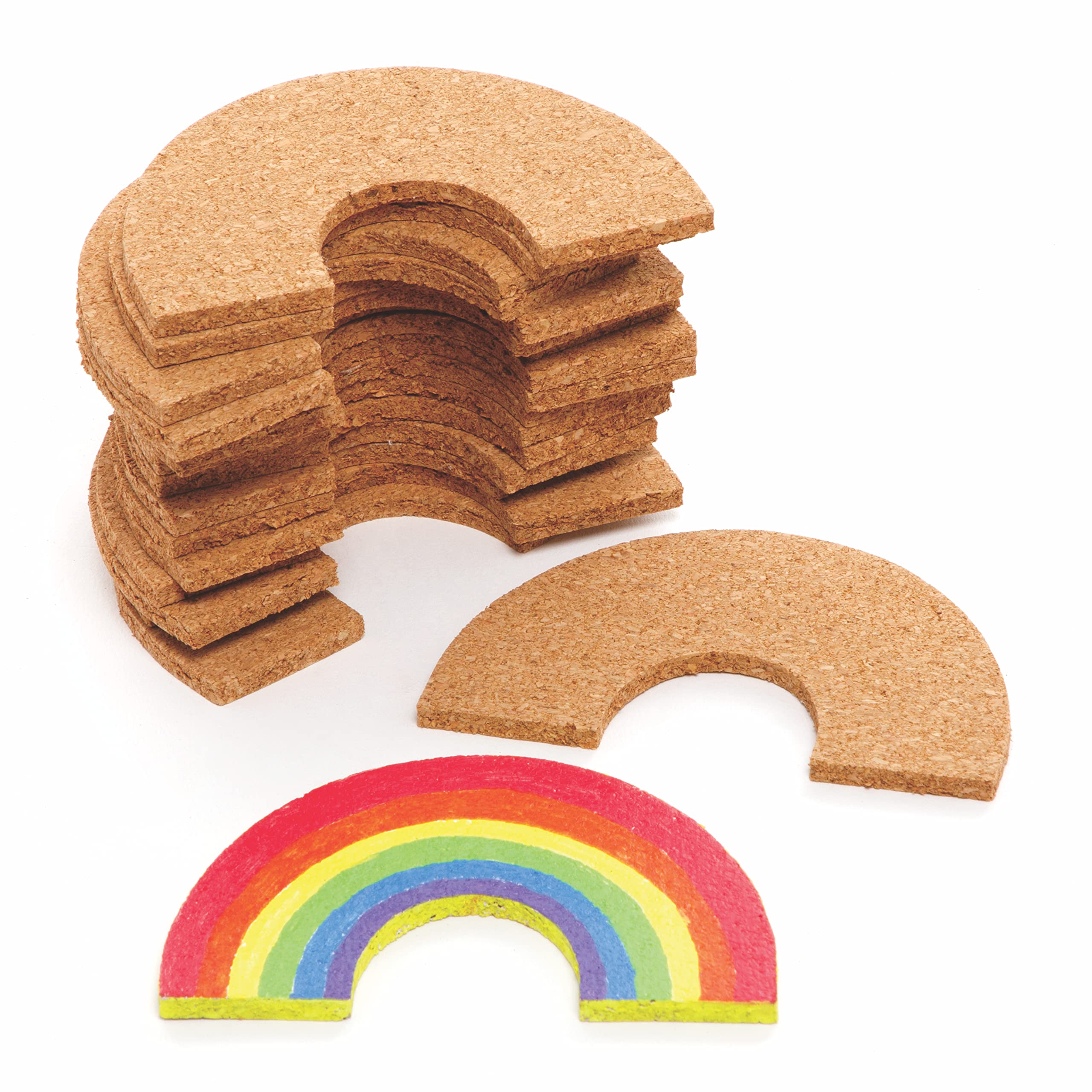 Baker Ross AX956 Cork Rainbows - Pack of 30, Craft Decorations Ideal for Home, School and Group Art Projects — image 1