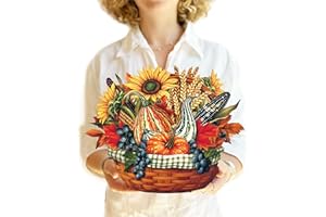 Freshcut Paper Pop Up Cards, Golden Harvest, 12 Inch Life Sized Forever Flower Bouquet 3D Popup Greeting Card, Birthday Cards, Thank You Card, Blank Notecard & Envelope