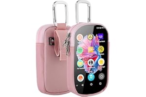 TXEsign MP3 & MP4 Player Carry Case Bag with Clear Window Travel Carrying Case for 4" Touch Screen MP3 MP4 Music Player Case Storage Bag with Inner Pocket for Earphones, USB Cable, Memory Card (Pink)