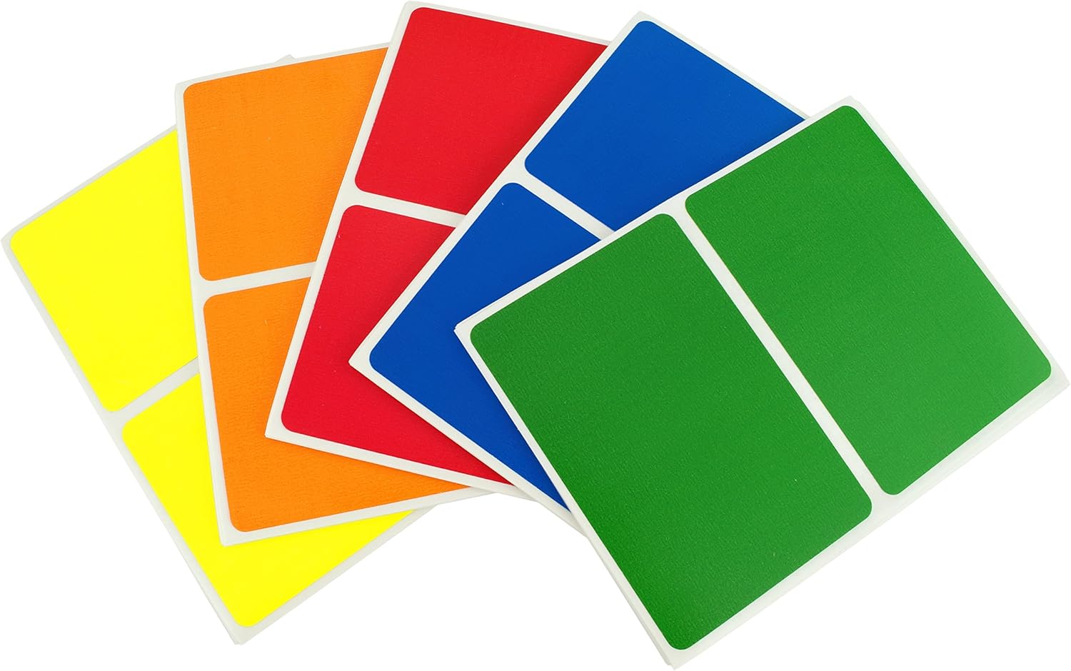 Amazon Com Chromalabel 2 X 3 Inch Colored Rectangle Name Stickers 5 Assorted Color Variety Pack Standard Colors Office Products
