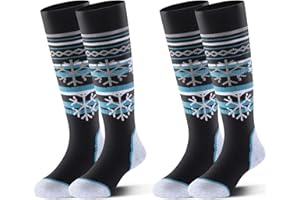 HIGHCAMP 2 Pairs Kids Merino Wool Ski Snowboard Socks Boy Girl Toddler Winter Snow Socks
