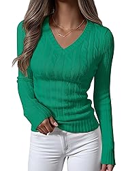 ANRABESS Womens Long Sleeve Cable Knit Sweater 2025