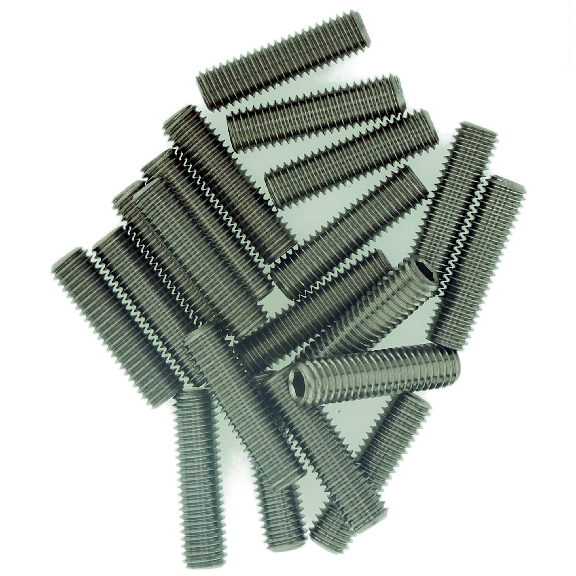 M4 (4mm x 30mm) Hex Socket Grub Screw (Flat Point) - Stainless Steel (A2) (Pack of 20)