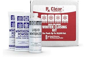 Rx Clear Winter Closing Kit | Non-Chlorine Winterizing Chemicals for Above or In Ground Swimming Pools | Open to a Crystal Clear Pool in The Spring | Up to 20,000 Gallons