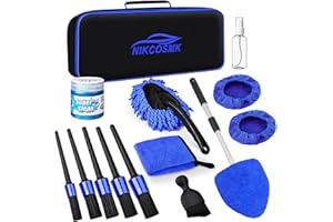 NIKCOSMK Windshield Cleaner Tool, 15Pcs Car Interior Detailing Kit, Car Cleaning Kit Interior Cleaner, Car Detailing Brushes, Car Cleaning Gel, Car Cleaning Supplies Tools Accessories for Women, Men, Interior