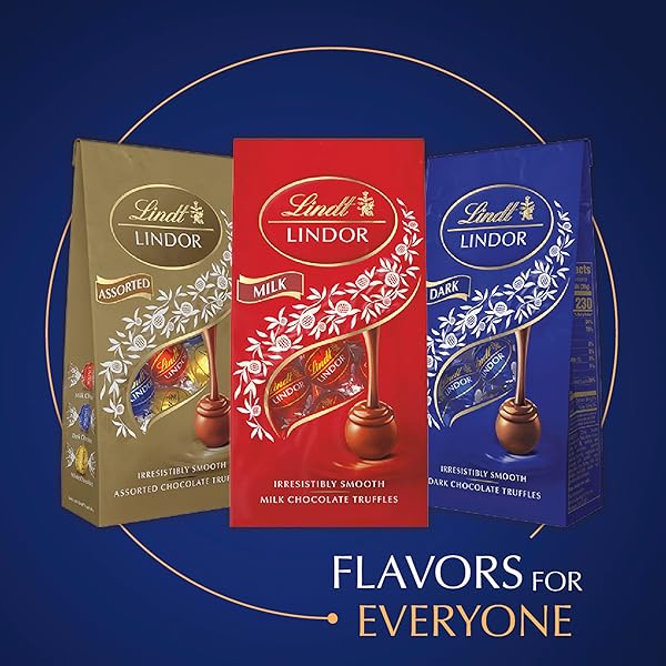LINDT LINDOR DARK CHOCOLATE CANDY TRUFFLES, CHOCOLATES WITH SMOOTH, MELTING TRUFFLE CENTER, 8.5 OZ. BAG