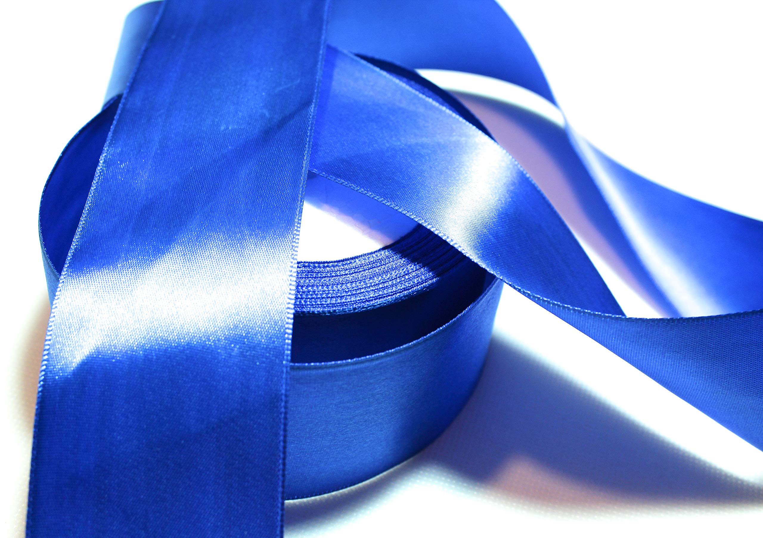 CaPiSo 22 m satin ribbon, 50 mm wide, ribbon, gift ribbon, decorative ribbon, Christmas wedding (navy blue, 22 m)
