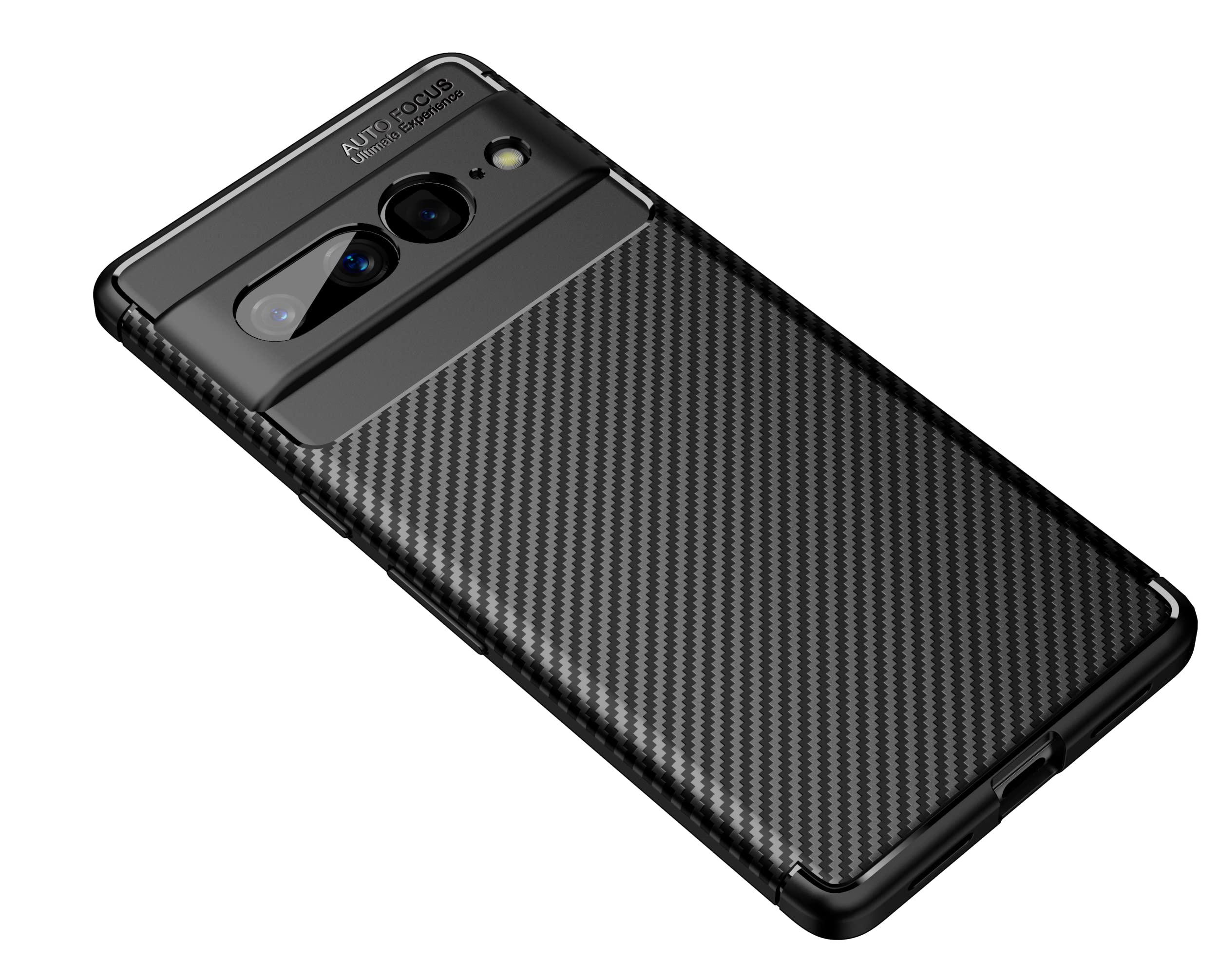 CruzerLite Case for Google Pixel 7 Pro Case, Carbon Fiber Texture Design Cover Anti-Scratch Shock Absorption for Google Pixel 7 Pro 5G Case (2022) (Carbon Black)