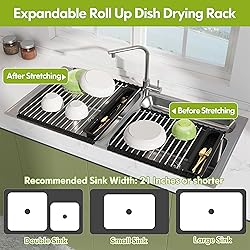 JASIWAY Sink Dish Drying Rack, Roll Up Dryer Rack