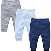 kavkas Infant and Toddler Active Pants Unisex Cotton Trousers Solid Color Baby Basic Jersey Leggings Boy Girl Bottoms