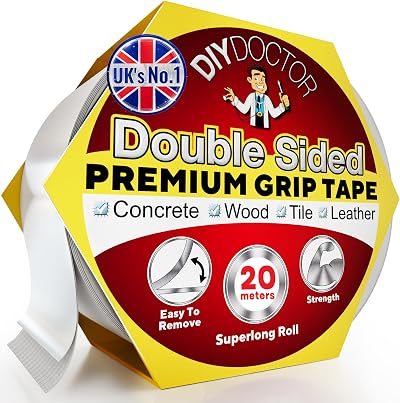DIY Doctor Double Sided Carpet Tape Heavy Duty 20m x 21mm No Residue