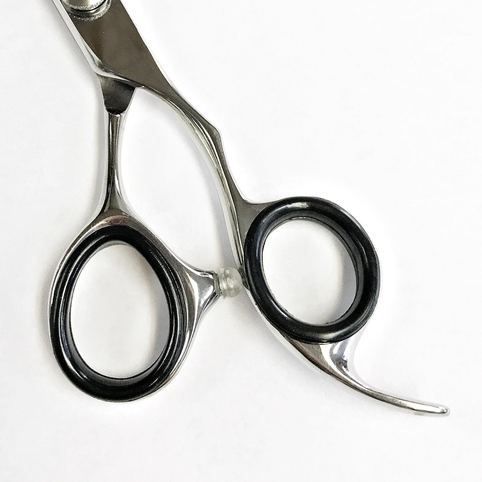 5 Sets- 5 Large + 5 Small, Black Color Soft Rubber Ring Sizer Barber Hair Shears Scissors Finger Rings Grips Inserts