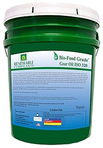 Renewable Lubricants Bio-Food Grade ISO 320 Gear Oil, 5 Gallon Pail