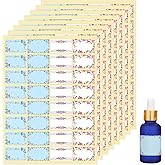 Wisdompro Floral Label Stickers, 256 Pcs Self Adhesive Gift Tag Stickers Blank Write on Label for Essential Oil Bottles, Jars