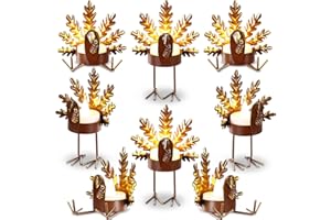 Meanplan 16 Pcs 8 Sets 2-in-1 Turkey Candle Holder Set Turkey Tealight Metal Votive Candle Holders Thanksgiving Table Centerpiece Sitting Standing Turkeys Candlesticks for Home Table Mantle Decor