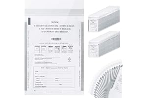 ISINK Bank deposit bags plastic,Money bag for cash,Bank bag,Cash register bags 9 x 12 Inch (White, 100 Pack)