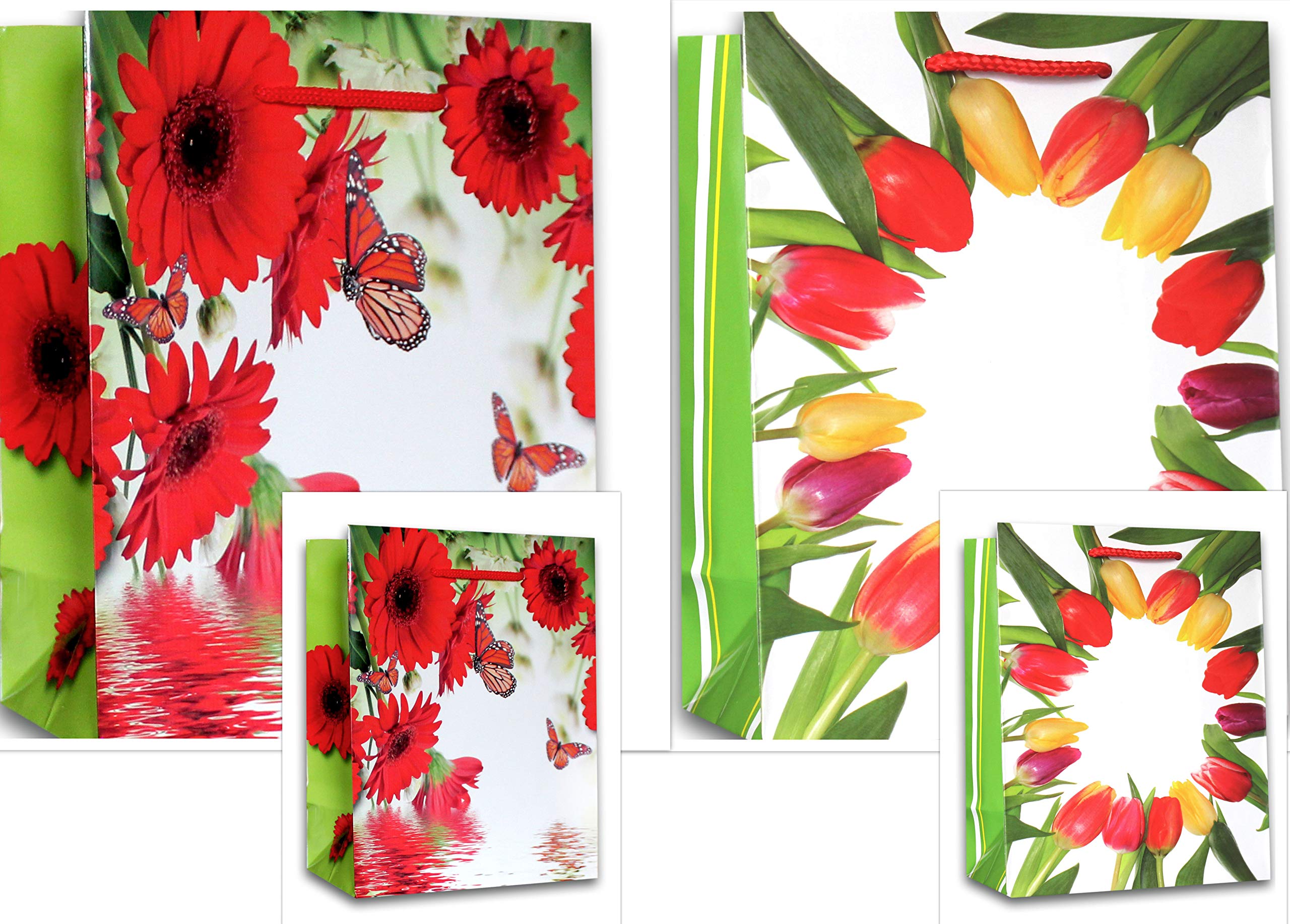 Set of 4 Gift Bags DIN A4 and DIN A5 Gift Bags 18 x 23 x 10 cm and 32 x 26 x 12 cm Birthday Gift Bags Paper 160 g/m2 Gift Packaging Set Combi Large 13