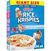Kellogg's Rice Krispies Cold Breakfast Cereal, 8 Vitamins and Minerals, Rice Krispies Treats, Giant Size, Original, 24oz Box 
