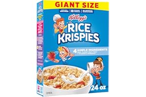 Kellogg's Rice Krispies Cold Breakfast Cereal, 8 Vitamins and Minerals, Rice Krispies Treats, Giant Size, Original, 24oz Box (1 Box)