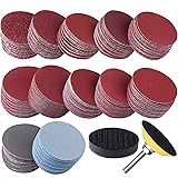 SIQUK 300 Pcs 2 Inch Sanding Discs with 1 pc 1/4
