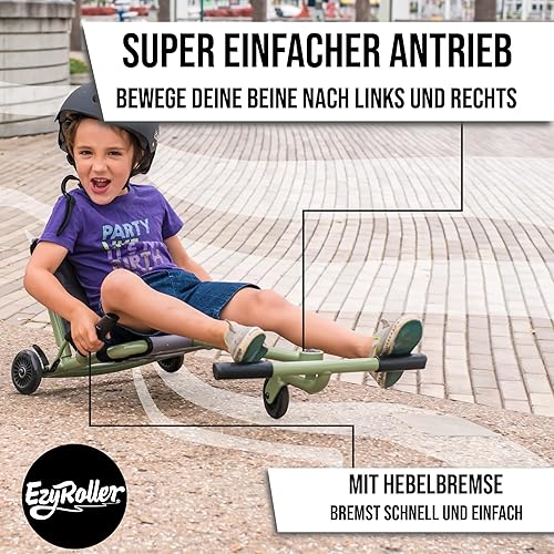 EzyRoller Classic Ride on Scooter for Kids Ages 4+ Black in