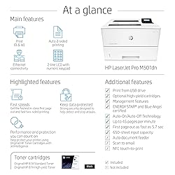 HP LaserJet Pro M501dn Duplex Printer with