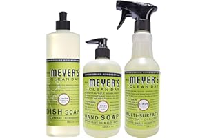 MRS. MEYER'S CLEAN DAY Kitchen Essentials Set, Includes: Hand Soap, Dish Soap, and All Purpose Cleaner, Lemon Verbena, 3 Count Pack
