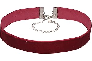 Coiris 1.6cm 20pcs Wine Red Velvet Chokers Vintage Necklace for Women With Extension (XL-1002-8)