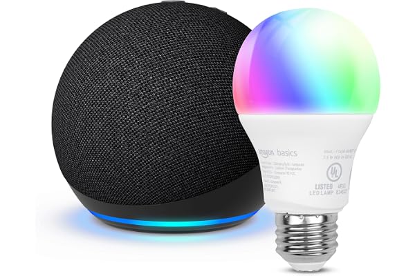 Echo Dot with Amazon Basics Smart Color Bulb