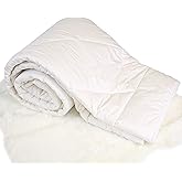 Woolino Premium Australian Wool Duvet Insert Bed Comforter, Mid-Weight Wool Comforter, Organic Cotton Shell, Machine Washable, Crib Size