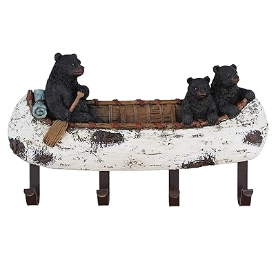 Black Bear and Cubs Canoe Decor Wall Mount Hook Maldives Ubuy