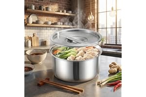 Stainless Steel Steaming Egg Bowl with Lid, Home Steam Rice Bowl Thickened High Temperature Resistant Baking Egg Bowl, 900ml