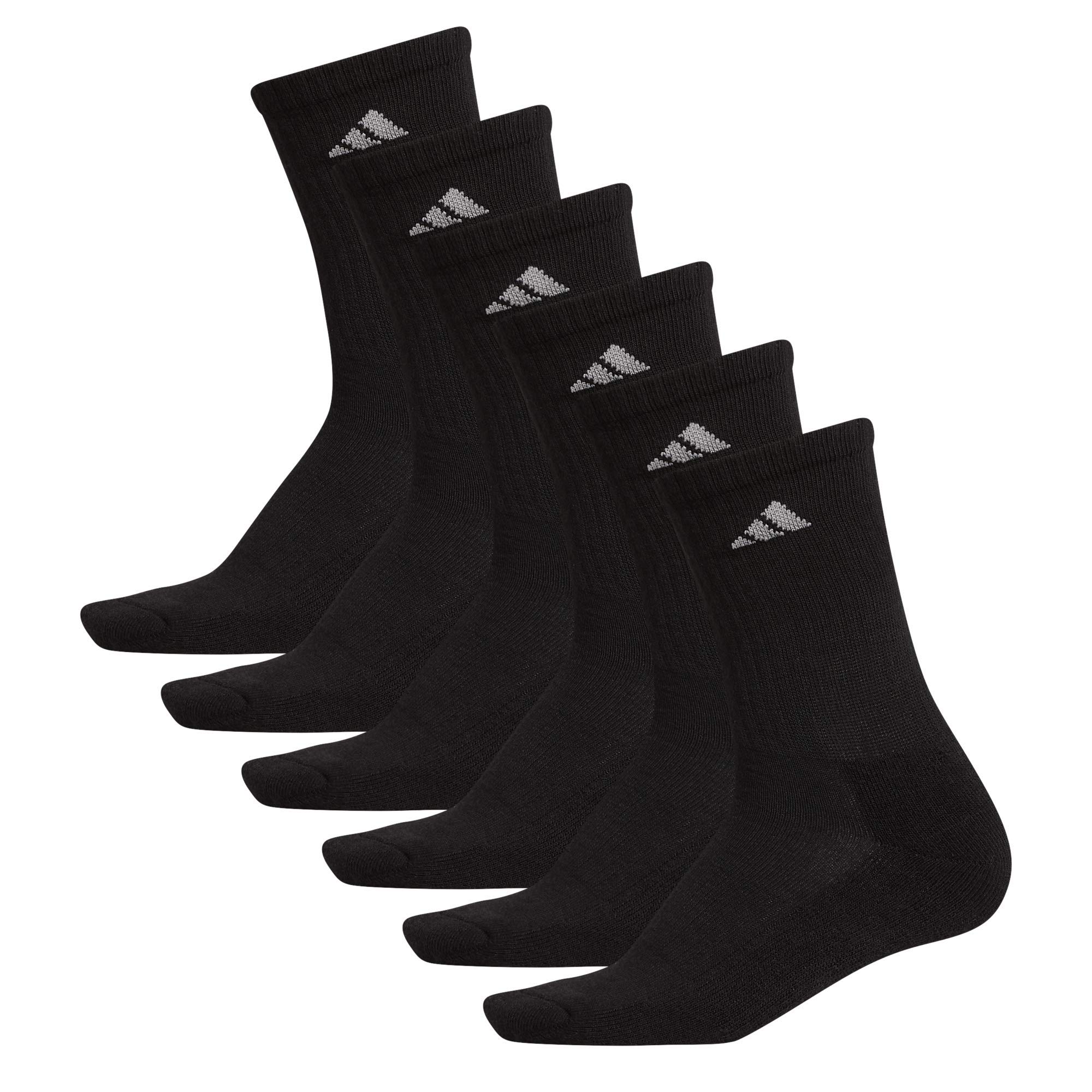 adidas Women's Athletic Cushioned Crew Socks with Arch Support, 6-Pack, Durable, Moisture-Wicking