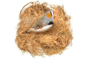 SunGrow Finch Coconut Fiber, Loose Bedding Substrate for Birds Nest Cages, Nesting Material for Budgie Hummingbird Canary Parakeet, 3 oz