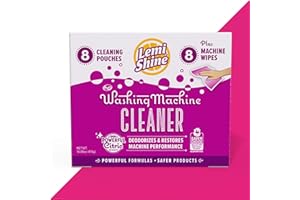 Lemi Shine Washing Machine Cleaner | Powered By Citric Acid | 100% Guaranteed Hard Water Cleaner | Compatible with Front & Top Load Washing Machines, 8 Count