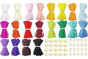ZHFMLY 5mm Assorted Rick Rack Trim Wave Bending Fringe Trim 100 Yards Fabric Ribbon for DIY Sewing Craft Clothing Flower Making Home Party Wedding Decoration Lace Supply(Multi-Color)