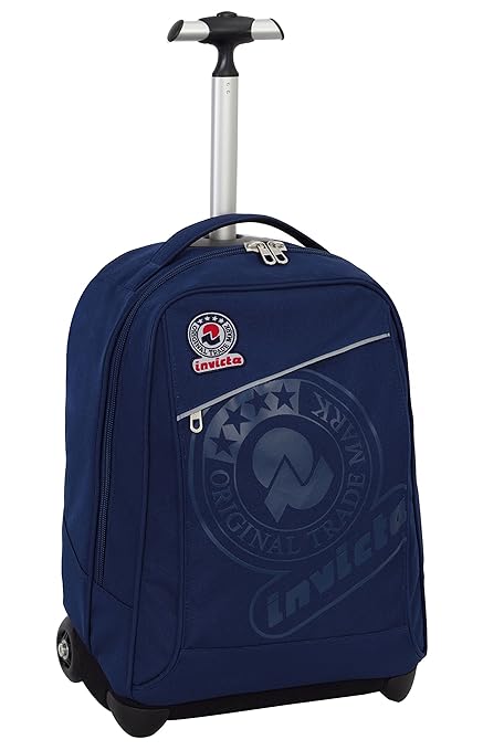 title=TROLLEY- INVICTA- BENIN- 2in1- Zaino con spallacci a scomparsa- Blu 35Lt