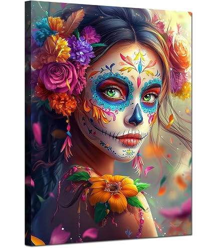 絵画+タペストリー Daniel Esparza Day of the Dead Tattoo 2 Amazon.com: Isabella Muerta by Daniel Esparza Mexican Pinup Day of