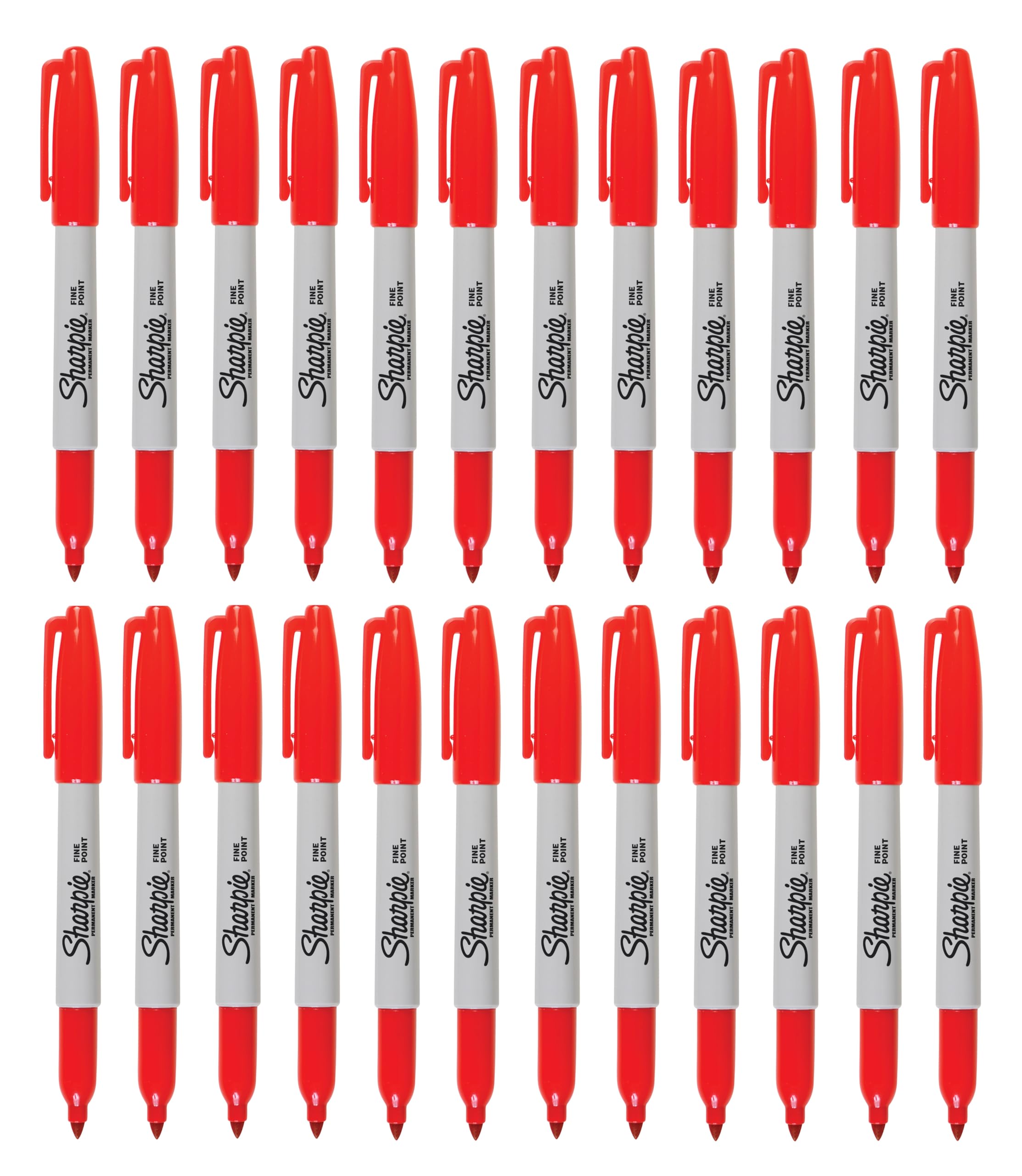 Sharpie Permanent Markers | Fine Point | Red Ink | Pack of 24